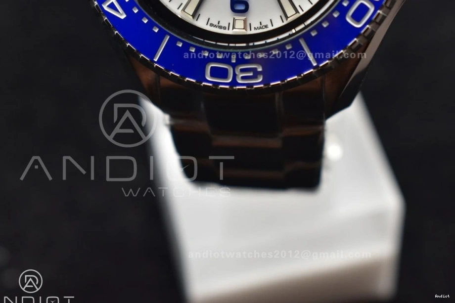 A2824 Seamaster Bracelet Blue Best 1:1 White 6000M Dial Ceramic SS SS TF Deep Ultra Edition on Bezel 0105